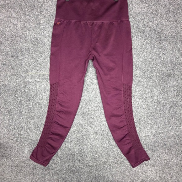 Fabletics Pants - Fabletics Womens High Waisted Seamless Mesh Leggings Burgundy Size XS 7/8 Length